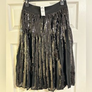 Express Pleated Sequin Midi Skirt - Size XS